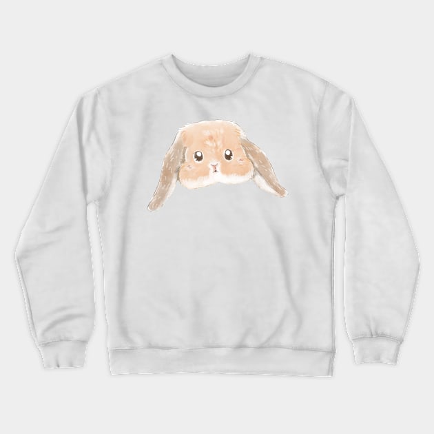 Bailey Holland Lop Cream Fawn Orange Rabbit Head Crewneck Sweatshirt by GambarGrace